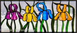 Artisan copper foil stained glass art by Don & Carolyn Payne, 9.5 x 21 inches, SOLD