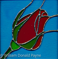 Artisan copper foil stained glass art by Carolyn Payne, SOLD